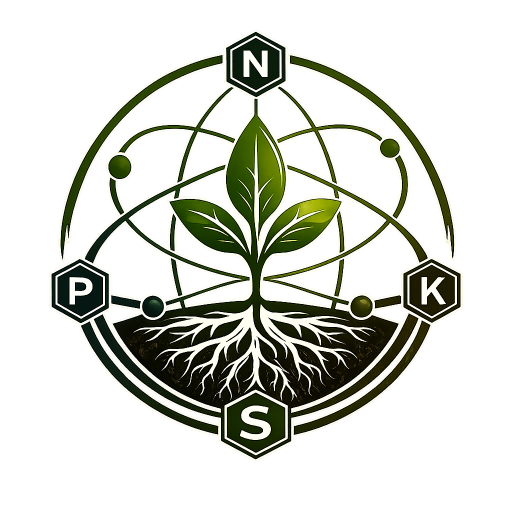 Root Juice™ emblem — a seedling and its roots orbited by N, P, K and S for Scapes