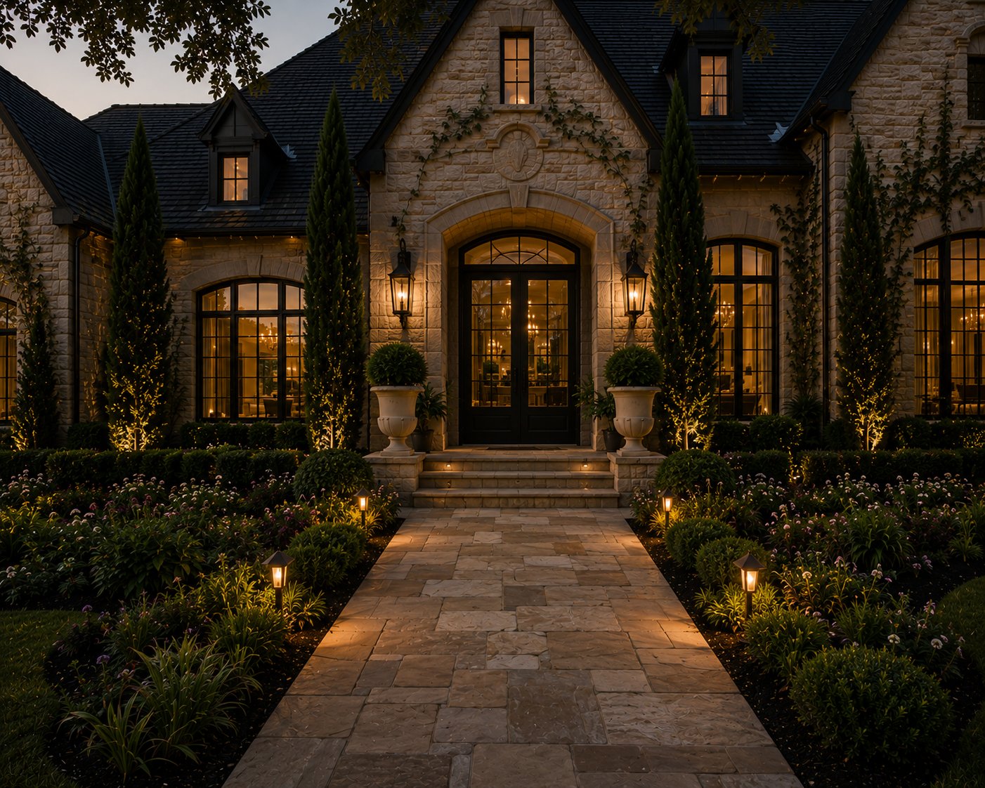 The front door — the threshold and entry planting